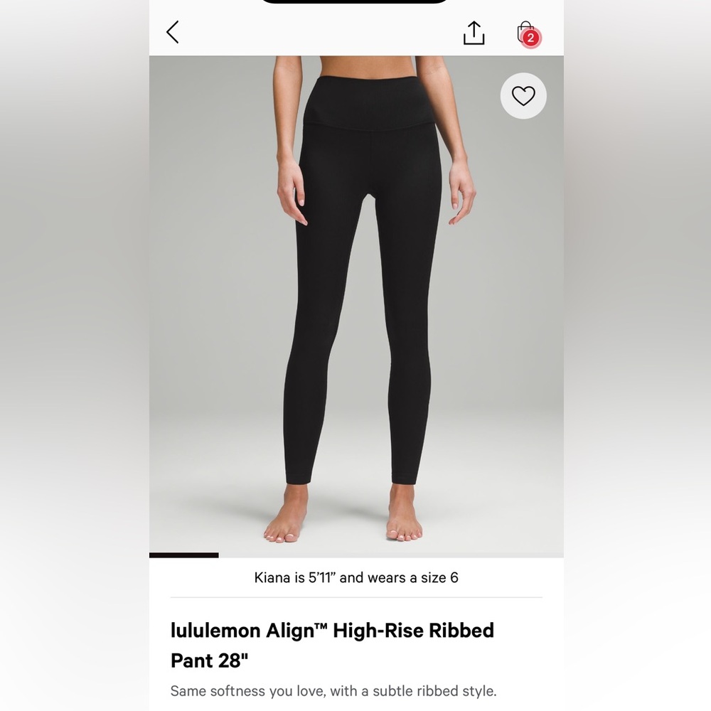 lululemon athletica High-Rise Ribbed Leggings - Black